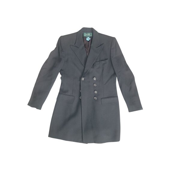Ralph Lauren Jackets & Blazers - Vtg Lauren Ralph Lauren Dbl Breasted Wool Blend Blazer Wmn 8 Knee Length Preppy